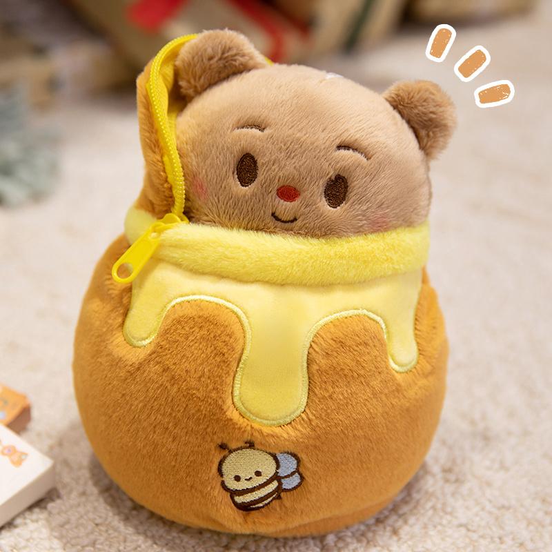 Lovely Honey Jar Bear Plush Toys Stuffed Super Soft Butter Bear Plush Doll Sleep Hug Pillow Creative Decor Birthday Xmas Gifts