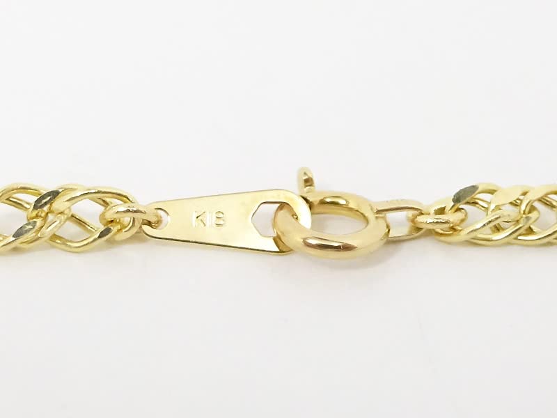 Box für Sie und 18 Karat Gold Hohl Double Kihei Unisex [Jewelry Me] (K18 Graviert) Halskette, Kette, 50cm, (Breite ca.. 2,33 mm/2,30 g)