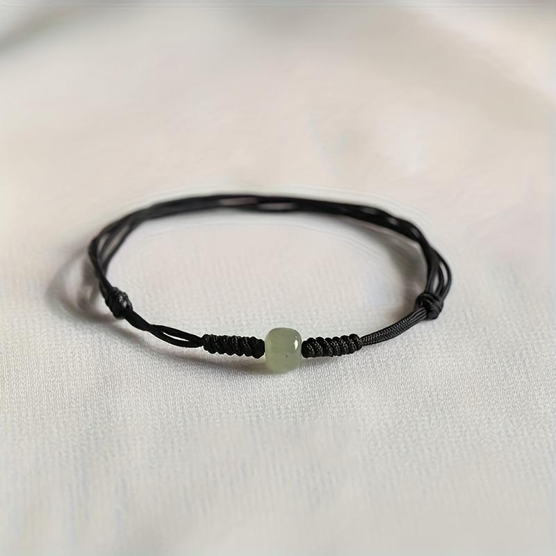 

Красная веревка на удачу, плетеный вручную регулируемый браслет, простой, подходит ко всему, подарок для пары чёрный