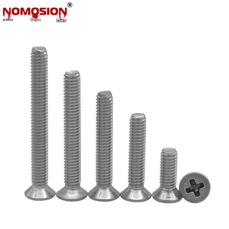 304 Stainless Steel Phillips Flat Head Screws M2-M4, Countersunk Machine and Floor Insert, YB819
