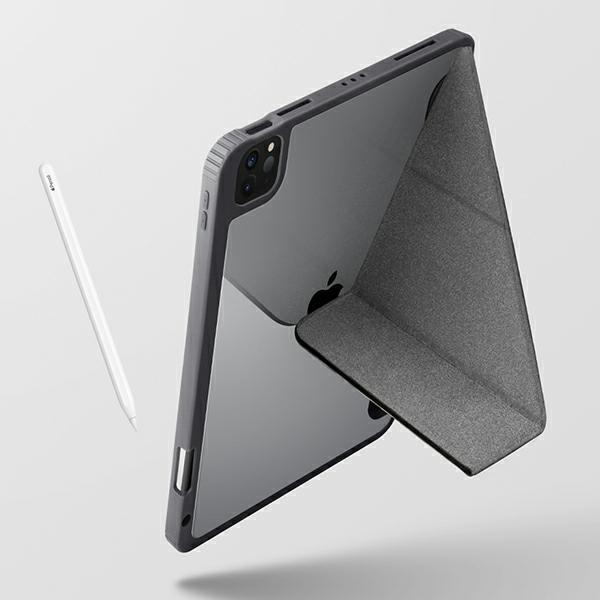Uniq Etui Moven Ipad Pro 12,9 (2021)Antimicrobial Szary/Charcoal Grey