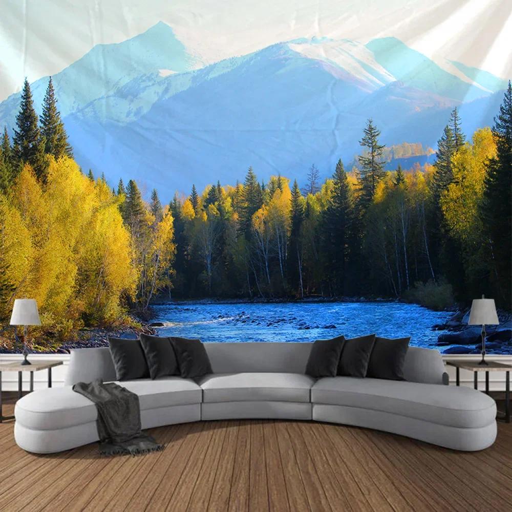 Mystischer Wald Wandteppich Tropischer Regenwald Landschaft Wandbehang Tuch Böhmischer Stil Wandmalerei Wohnzimmer Schlafzimmer Dekoration