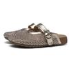 Mary Jane half-mop sandals buckle comfortable and not tired feet summer women's shoes silver hollow mesh bag head half slippers