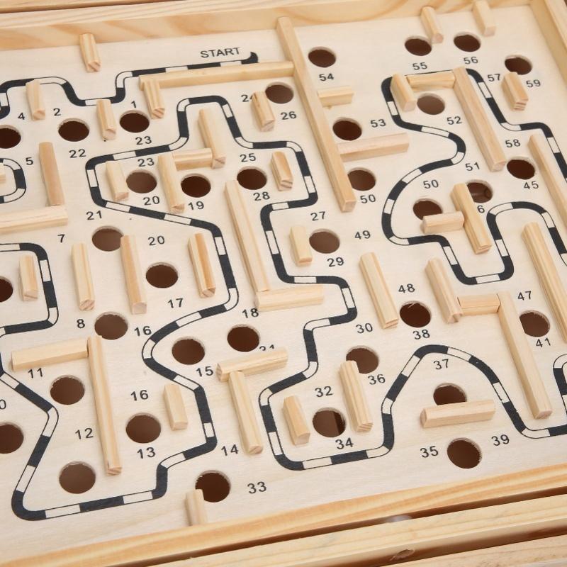 Wooden Ball Game Maze Educational Enhances CoordinationLabyrinth Puzzle Toy For Adults Kids
