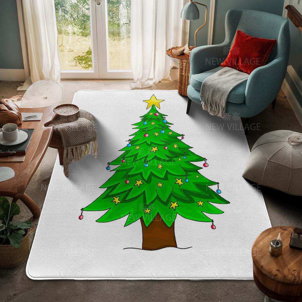 House Entrance Carpet Home Door Mat Living Room Bath Foot Bathroom Non-slip Water Absorption Rugs Bath Merry Christmas Winter