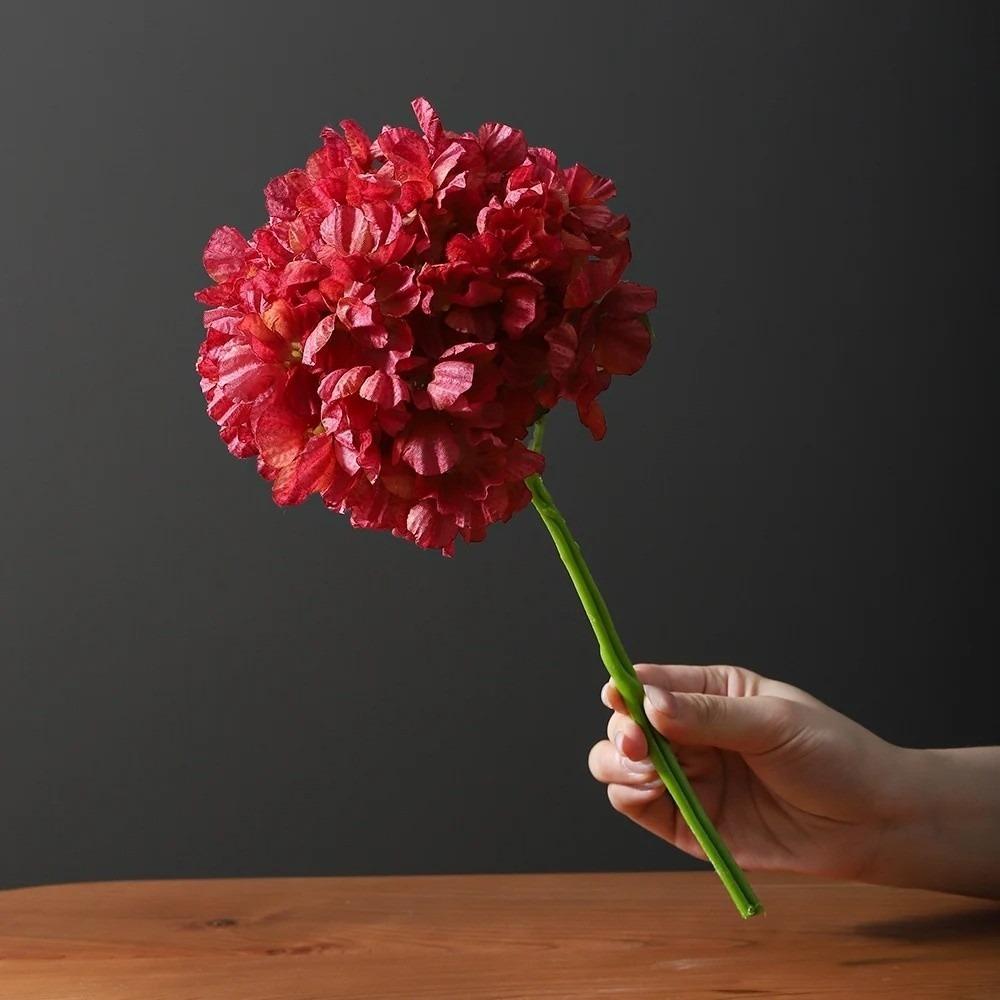 Reusable Hydrangea Artificial Flowers Bouquet Realistic Look Faux Flower Silk Flower  Home Ornament