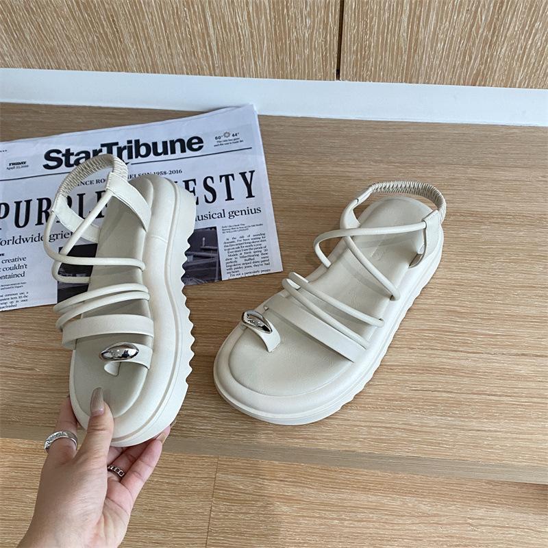 Fashion Women's Sandals Summer Casual Fashion Versatile Sandals Women's Slip-on Thick-soled Flat-soled Wear-Resistant Women's Shoes