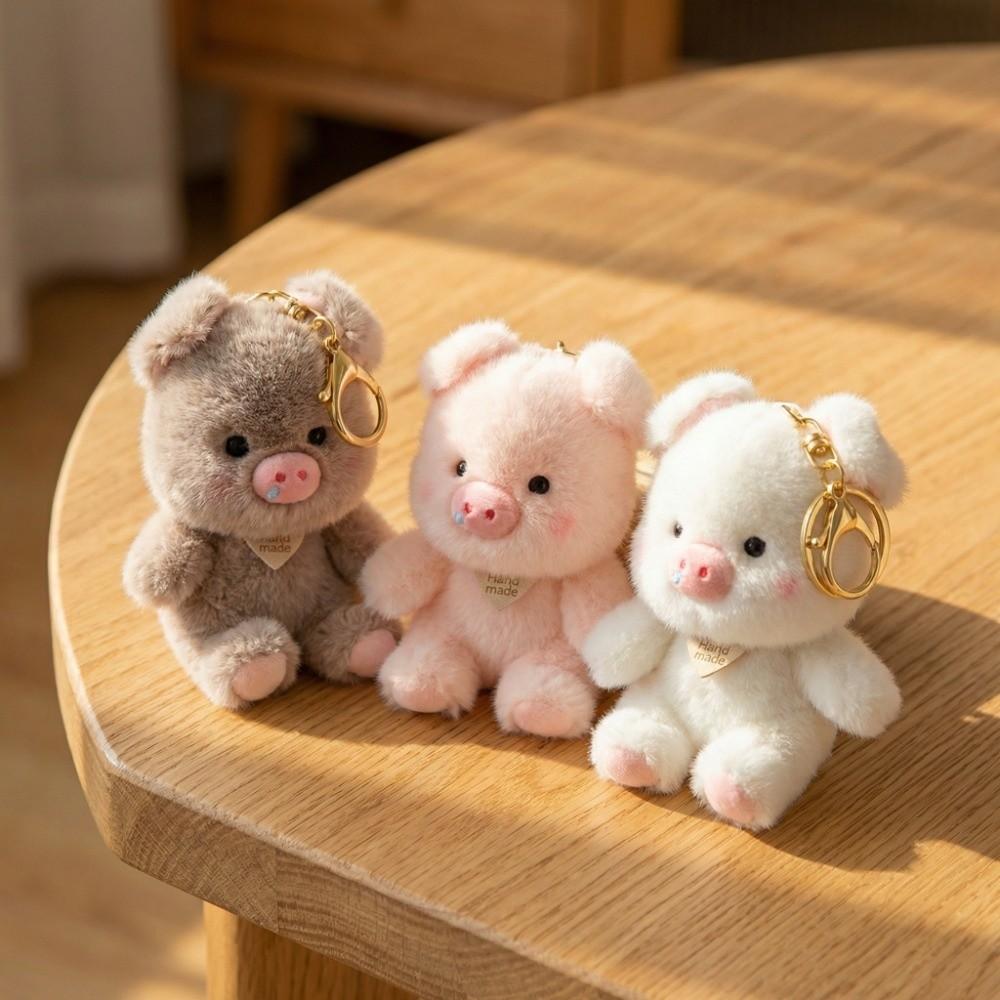 Chubby Plush Pig Keychain Cute Bag Hanging Bag Charm Stuffed Pig Pendant  Bag Key Decoration