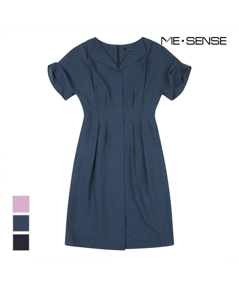MESENSE Collared Belted Short Sleeve Dress_Mb26Opp115A