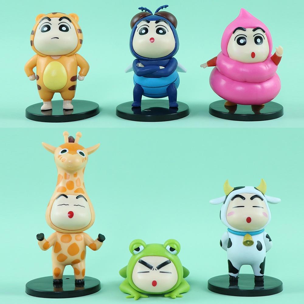 Grenouille et Girafe Créatives en PVC Shin-chan Figurine d'Action Décoration de Bureau Vente en Gros