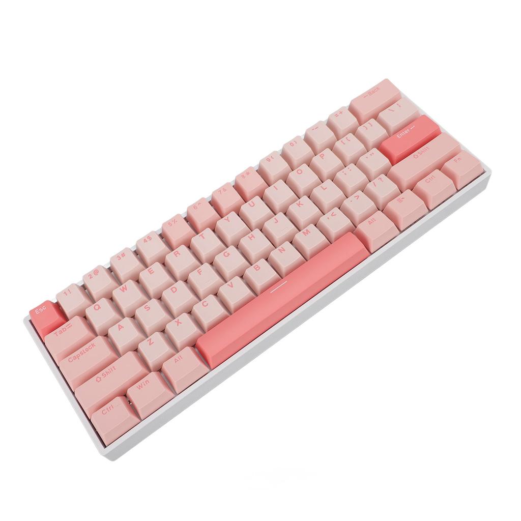 Kabelová mechanická klávesnice 61 kláves s červeným přepínačem, RGB, více světelnými efekty, herní klávesnice s USB-C