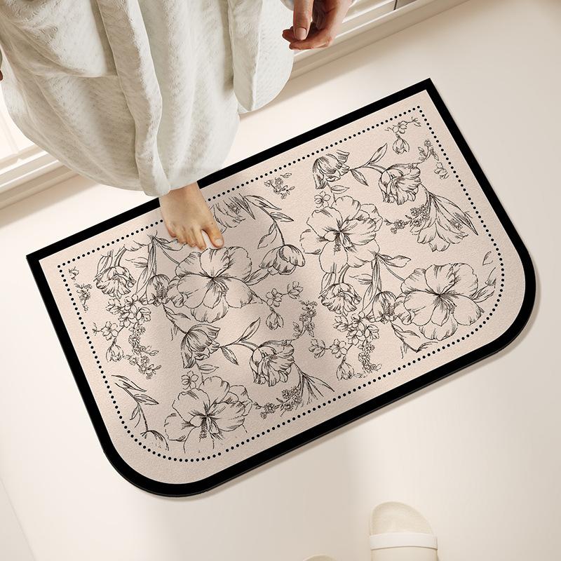 Wjg Pretty A Simple Soft Diatom Mud Floor Mat Household Bathroom Water Absorption Easy To Take Care Of Foot Pad Bathroom Dirt-Resistant Quick-Drying Non-Slip Mat