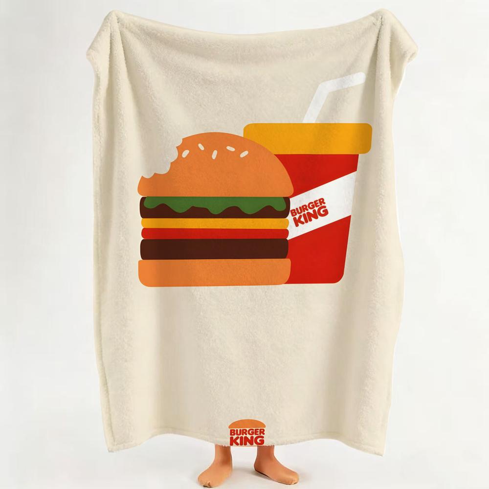 Food B Burger K King Throw Flannel Throw Blanket Suitable for Sofa Living Room Bedroom