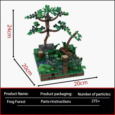 MOC Architektur Serie Frosch Baum Garten DIY Montage Kleinpartikel Bausteine Kompatibel mit Waldblumenfest Geschenk