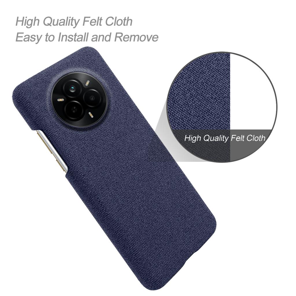 For Realme 14 Pro 5G Phone Case Cloth Texture Anti-Scratch Protective PC Back Cover