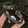 Natural Owyhee Opal Gemstone Handmade Copper Wire Wrap Cuff Bangle Adj. o4C27