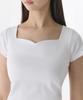 MUSINSA STANDARD WOMAN Women'S Slim Heart Neck T-Shirt [White]