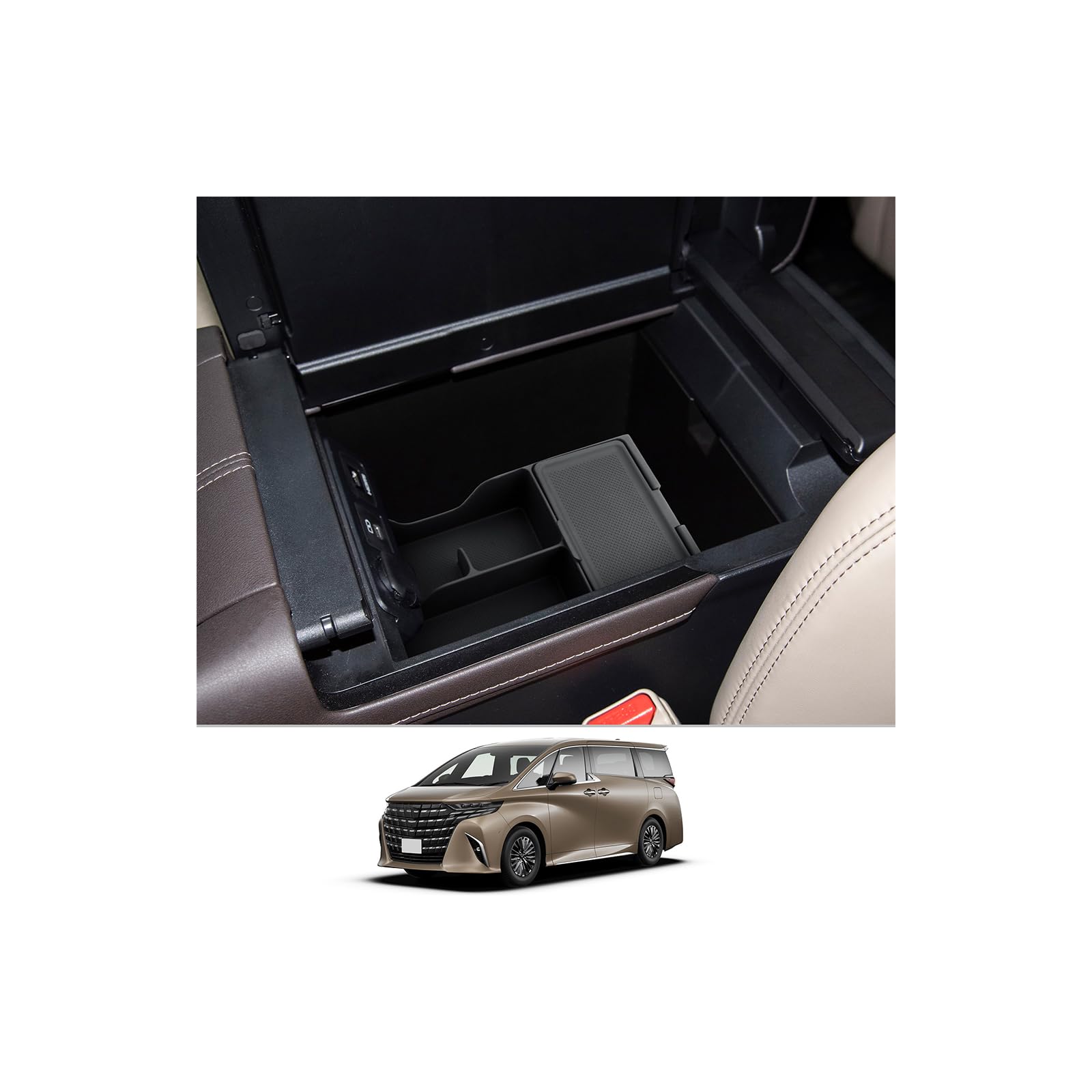 

CDEFG Console Console Tray for the 2025 Toyota Alphard 40 Silicone Car Storage Interior 40 Series Alphard Console 40 Series Alphard Interior Prevents