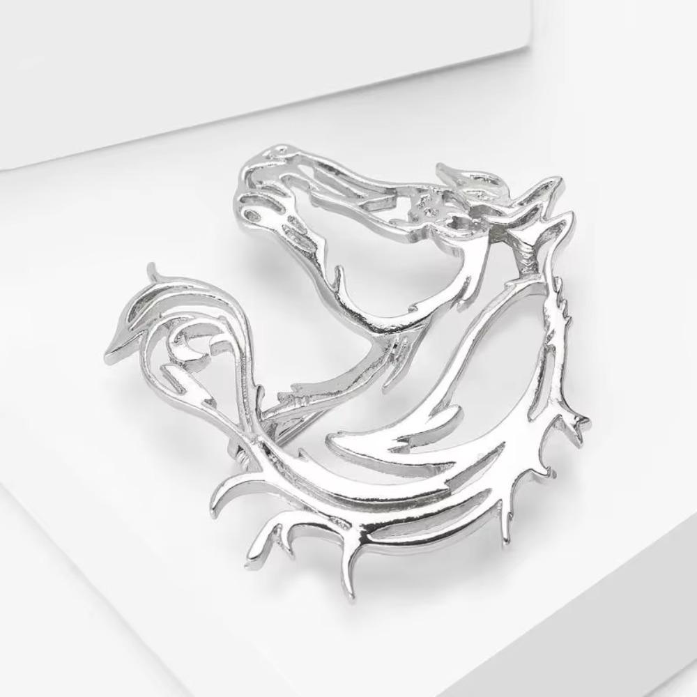 Zinc Zinc Alloy Hollow Horse Brooch Simple Animal Horse Brooch Creative Zodiac Horse Pin  Coat