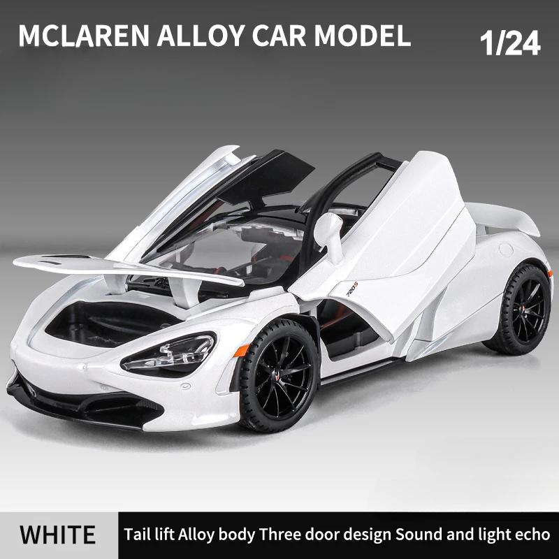 1/24 Scale McLaren 720S Sports Car Alloy Model Toys Simulation Diecasting Car with Sound and Light Pull Back Decorate Toys Boys Present