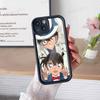 Detective Conan CARTOON For IPhone 17 Pro Max 16 15 14 13 12 11 Plus Black Soft Phone Cover