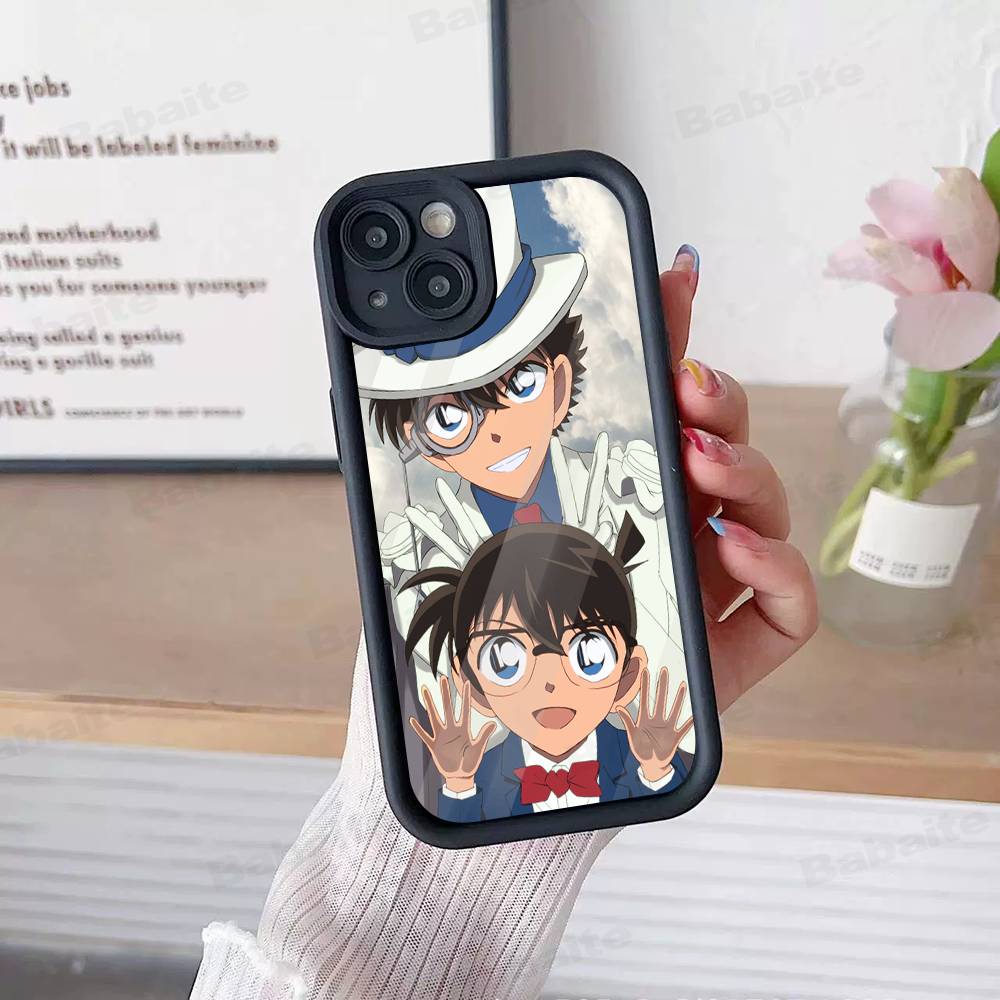 Detective Conan CARTOON For IPhone 17 Pro Max 16 15 14 13 12 11 Plus Black Soft Phone Cover