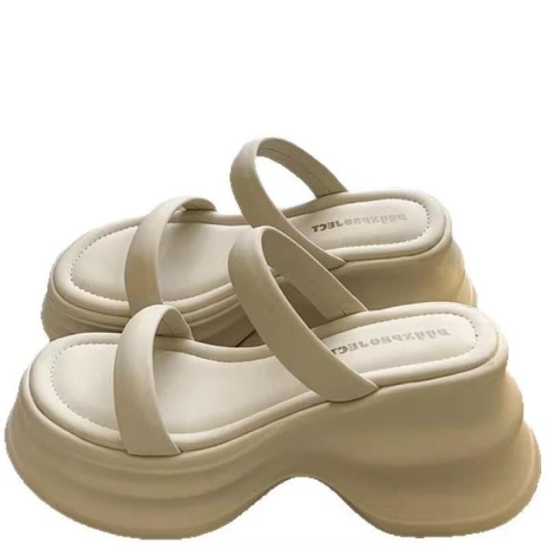 Not Tired Feet Slippers Thick-soled New Trendy Word with Casual Slippers Fashionable Versatile Height Increase Women's Outer Wear