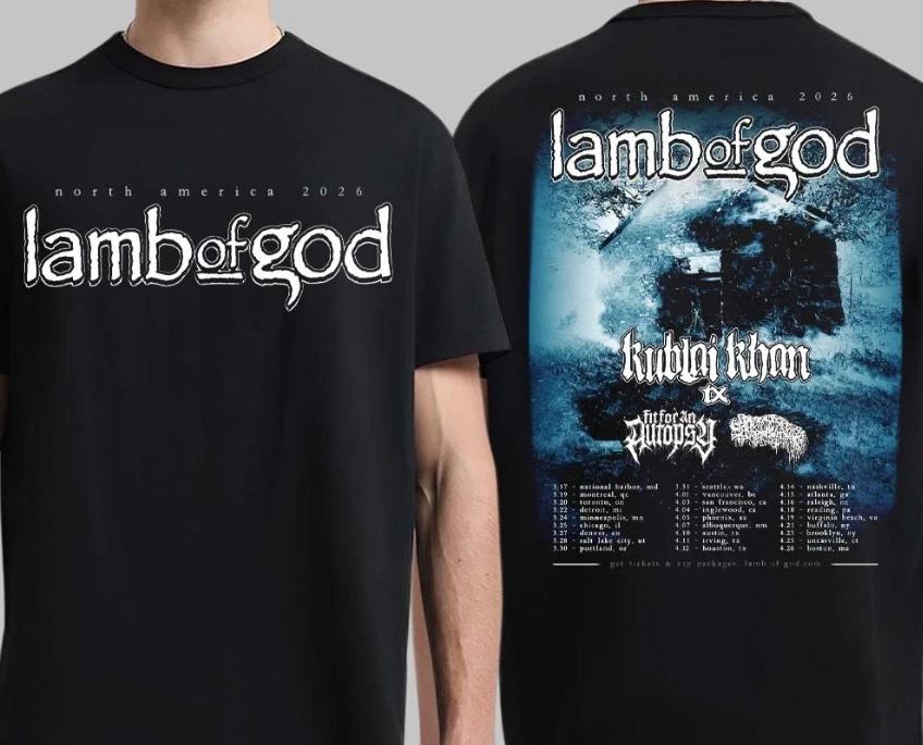 Lamb Of God The Heaviest Tour Of 2026 North America Schedule Dates T-Shirt 2XL