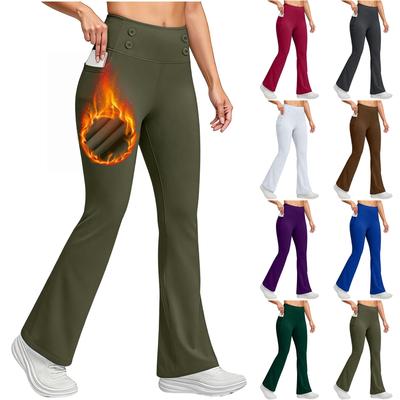 Women's Fashionable Color Warm Base Yoga High Waist Slimming And Slimming Casual Pants