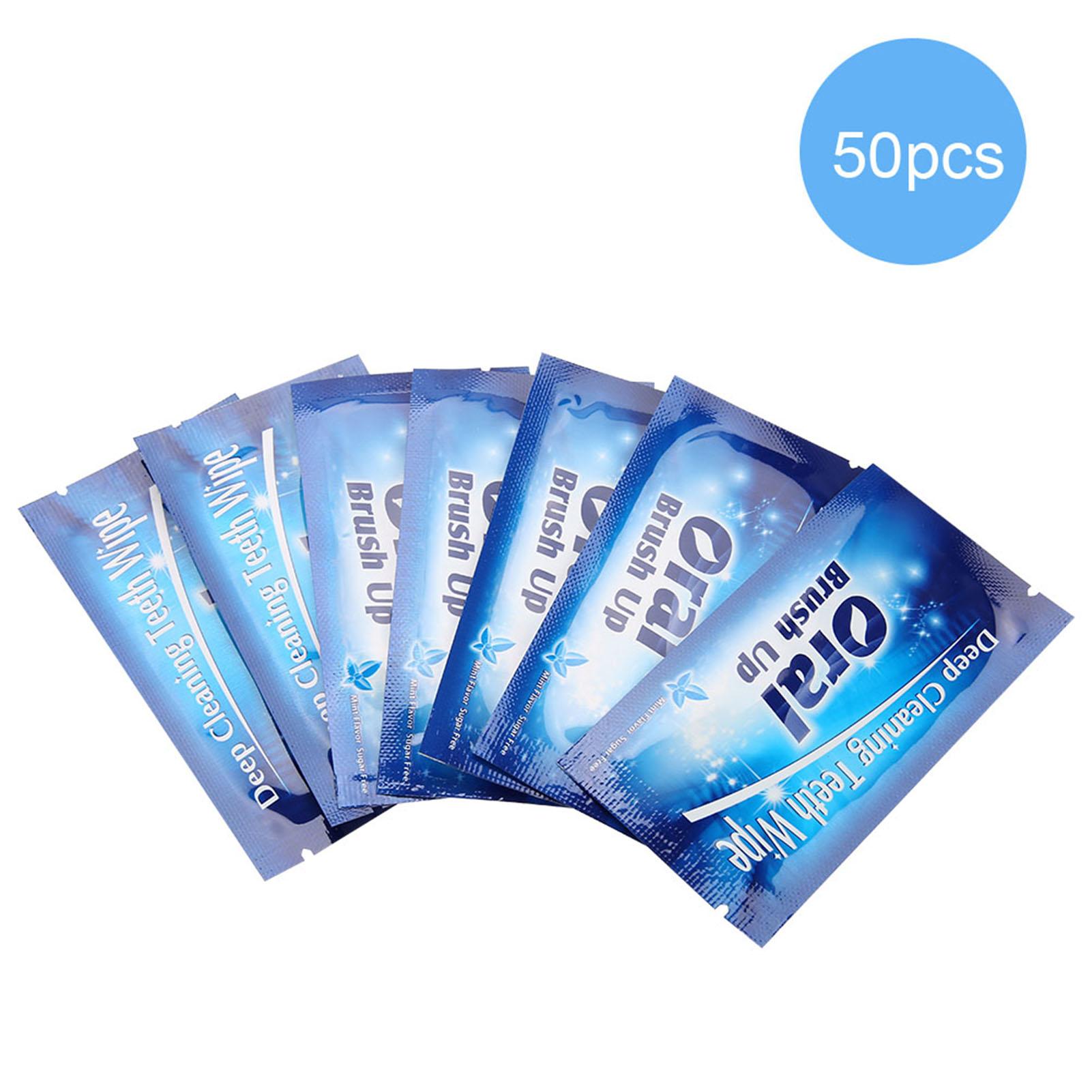 

50Pcs Wipes Dental Clean Teeth Wipe Cloth Tooth Cleansing Tool for Oral Deep Cleaning