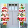 Charming Paper Christmas Door Hangers Featuring Festive Trees And Santa Decorations