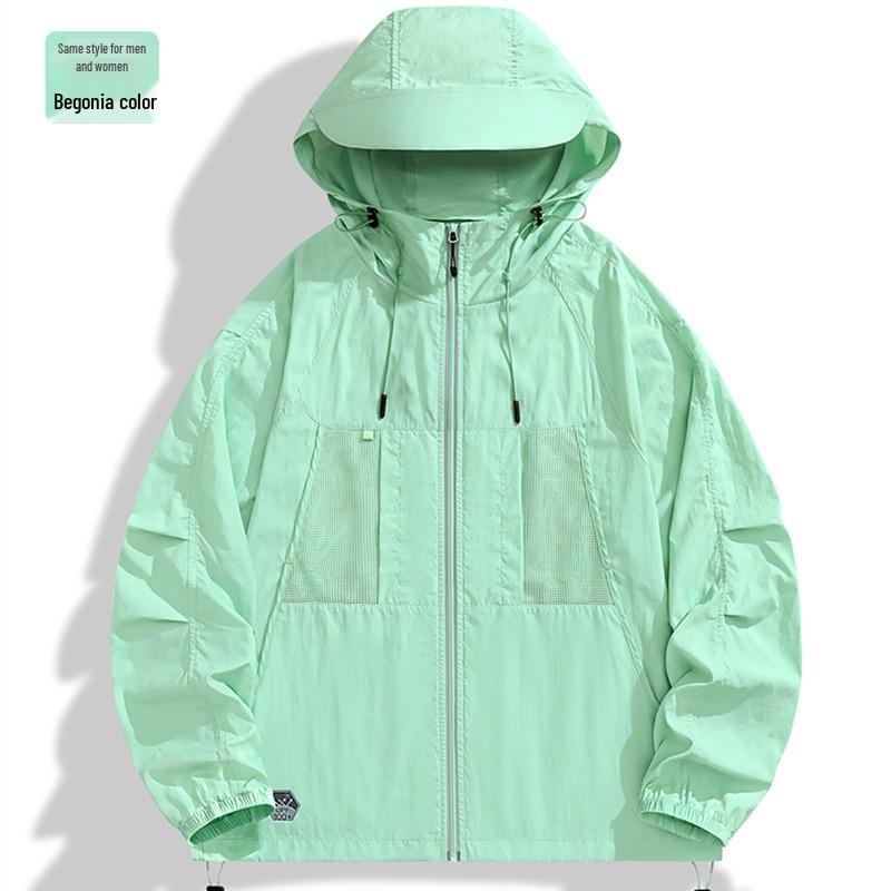Unisex UV Protection Hooded Fishing Jacket - Summer Antibacterial Loose Fit Plus Size