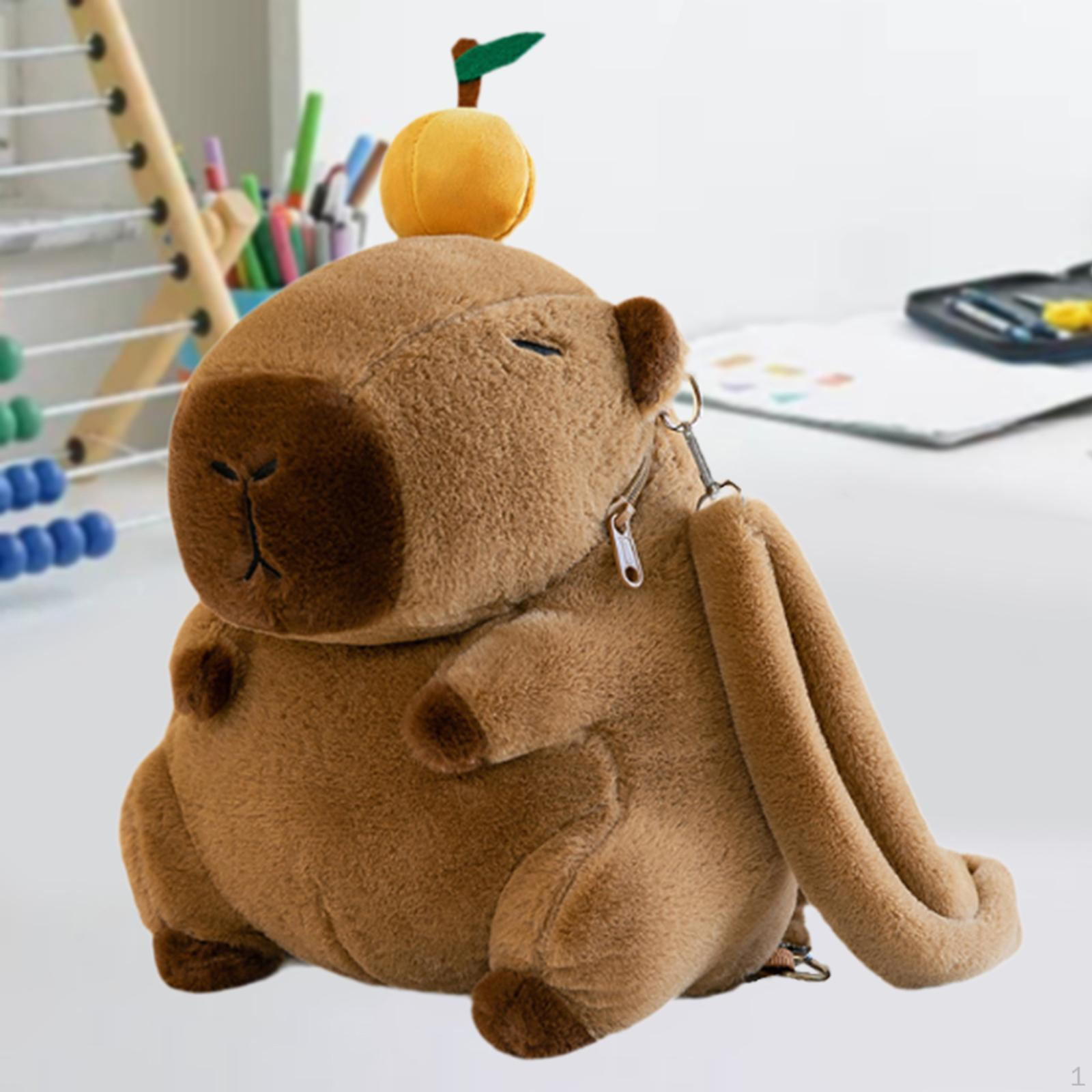 

Рюкзак Capybara 13,8 дюйма, мягкая игрушка для походов, покупок, путешествий, улиц Orange