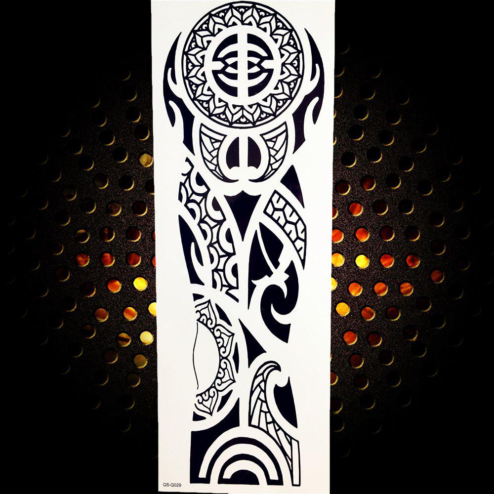 Full Arm Robot Temporary Tattoo Sticker Fake Black Long Maori Totem Tattoos For Men Women Body Art Arm Legs Sleeve Tatoo Sticker For Holiday