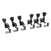 6PCS Guitar Locking Tuners Triangular Head String Tuning Key Pegs Machine Heads Replacement 3 Right 3 Left GC402A Black