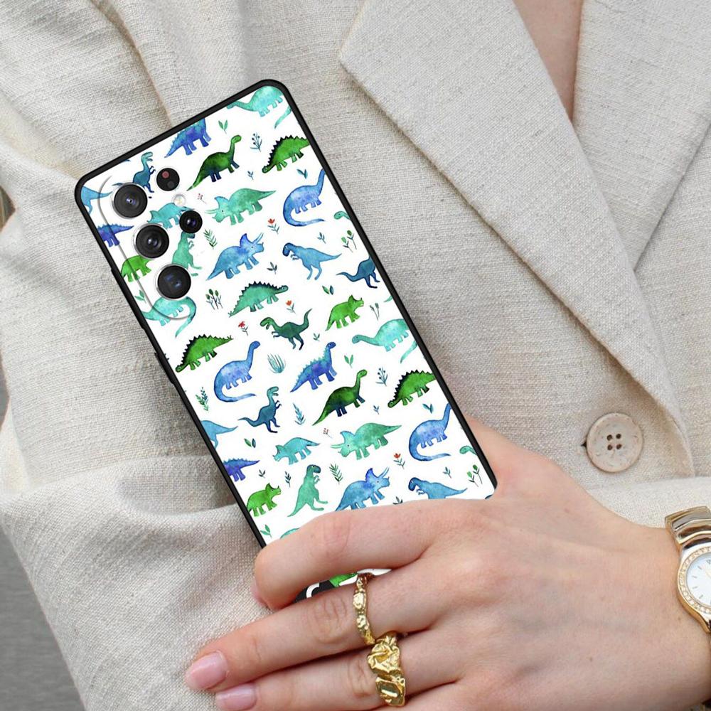 Dinosaur Pattern SOFT Cell Phone Case for Samsung Galaxy S26 Ultra S25 S24 S23 S22 S21 S20 Note10 Cover