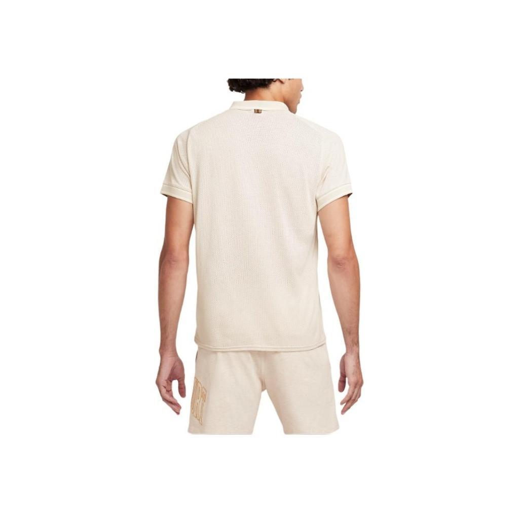 Nike Court Heritage Tennis Mesh Fashion Versatile Short Sleeve Tennis Shirt Men Tops Light-Mineral-Brown FQ2101-104