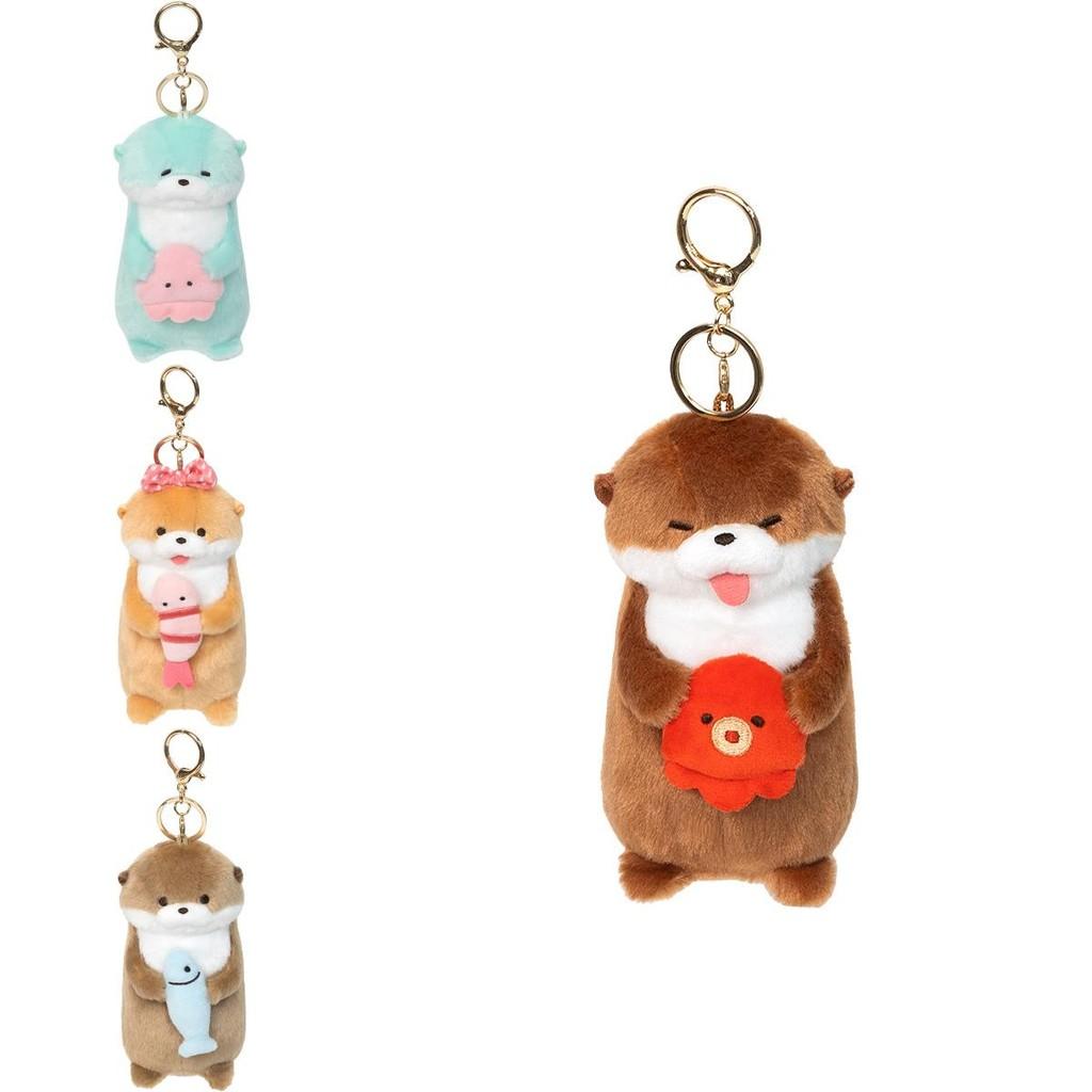 Holding Little Otter Fish Shrimp Octopus Standing Posture Cartoon Keychain Doll