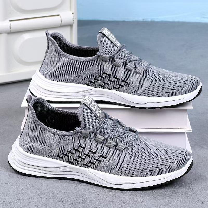 

Четыре сезона Новые подростковые трендовые спортивные туфли Мужские повседневные беговые тканевые туфли Мужские трендовые туфли с летящим плетением 44