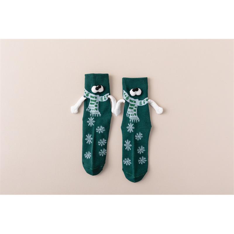Cross-Border Couple Magnetic Hand-Holding Socks for Men & Women, Boyfriend Handshake Style