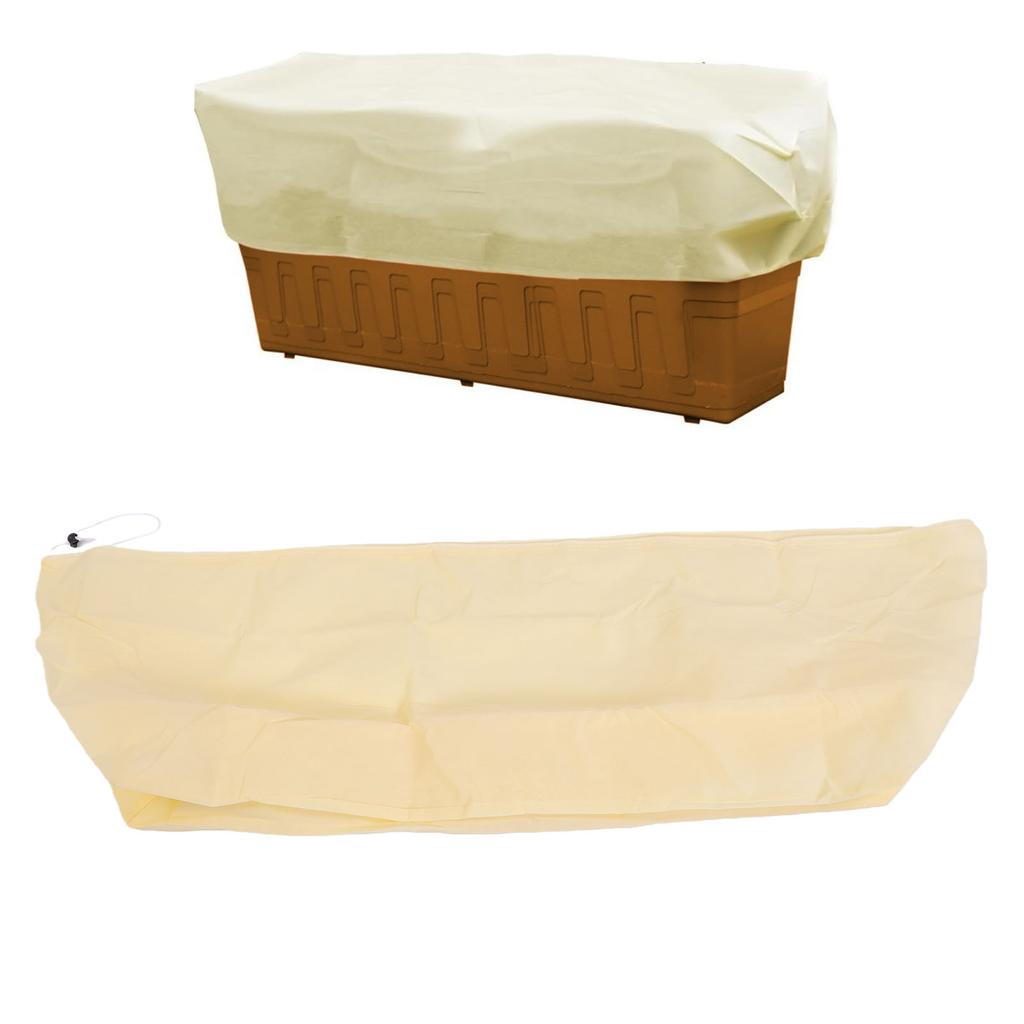 Winter Plant Box Cover, 2 Pack Frost Covers for Balcony Plants with Reinforced s and Drawstring, Breathable Non Woven Fabr