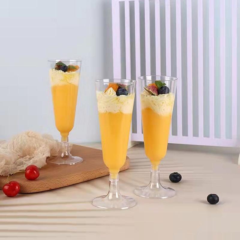 10 Stück Einweg-Plastik-Cocktailgläser Klare Martini-Gläser Rotwein-Pokal Eiscreme-Dessertbecher Mousse-Becher Pudding-Becher