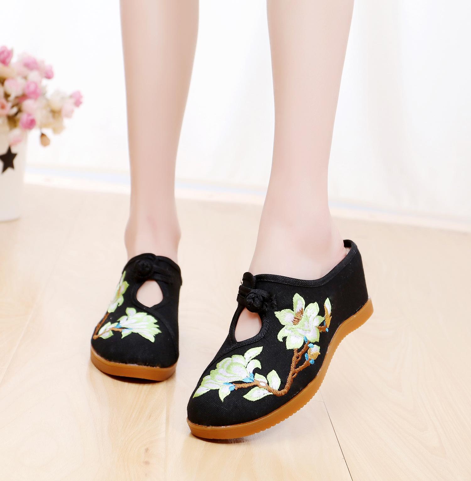 Вышитые льняные тапочки на танкетке в стиле ретро с ароматерапией Size 41 1490₽