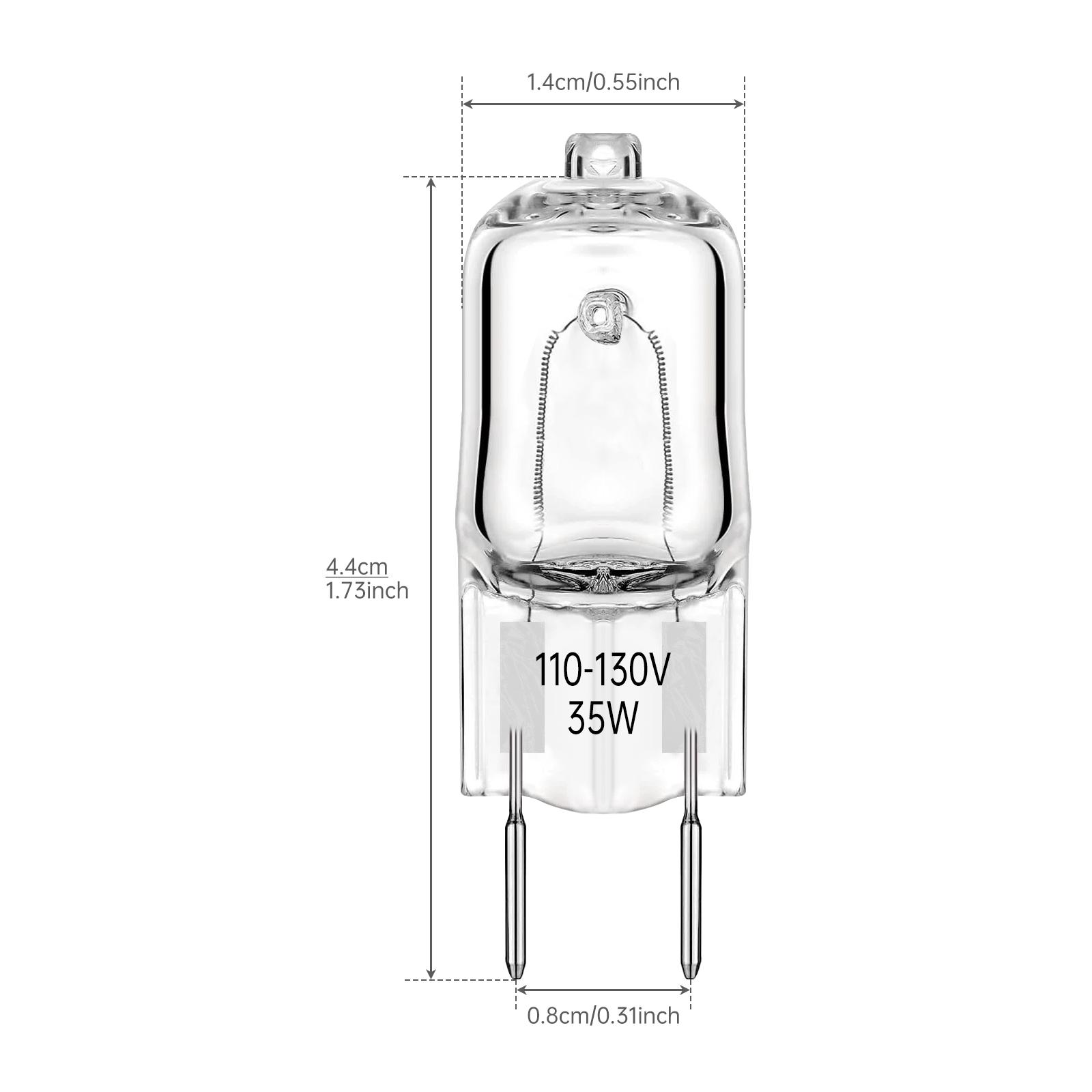 

12 шт. G8 микроволновых лампочек с 2-контактным цоколем 110 В-130 В 2000 К, теплый белый свет, подходит для кухонных приборов GE Microwave, запчасти, аксессуары US 110~130V 35W
