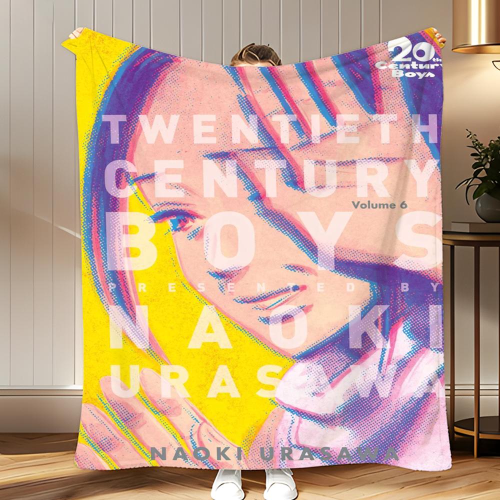 

classic manga 20th Century Boys Throw Soft Coral Fleece Blanket 310gsm Fluffy Warm Throw for Sofa Bed Couch Bedroom Decor 75x100cm