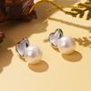Niche Design Sense Geometric White Shell Square Zircon Earrings New Summer Geometric Earrings Niche Temperament Earrings