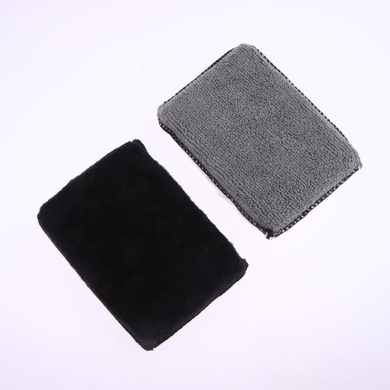 2/5Pcs Auto Interior Fleece Scrubbing Towel For Plastic Leather Wax Sponge Car Cleaning Tools Car Cleaning Microfiber Sponge