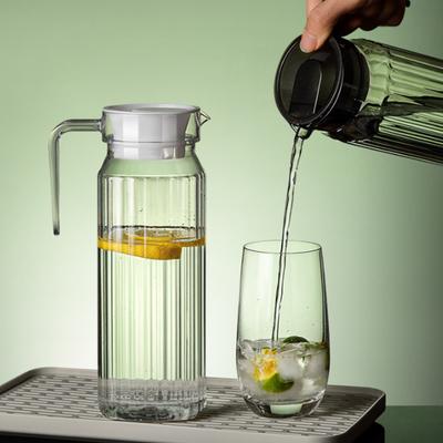 1.1 Litre Plastic Pitchers with Lid BPA-Free Clear Water Pitcher for Iced Tea Lemonade Unbreakable Beverage Pitcher Fridge Jug for Home Office