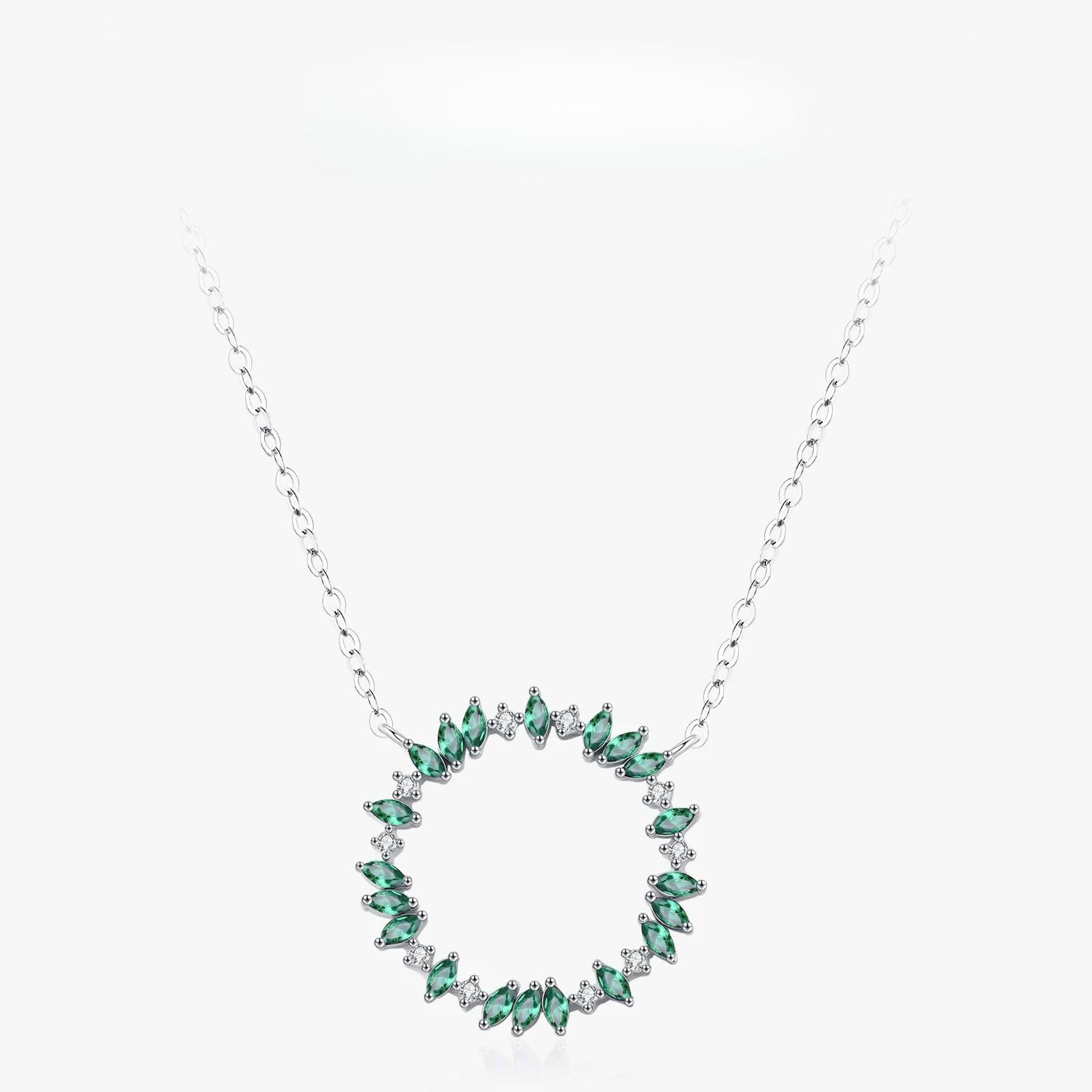 

Ailmay Forest-style White Green Zircon Leaves Wreath Necklace for Women Girl 925 Sterling Silver Birthday Party Jewelry Gift зелёный