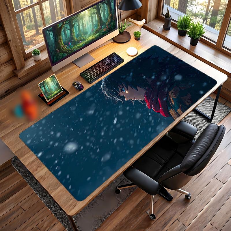 Tappetino Mouse Stampato Tomioka Giyu Antiscivolo Impermeabile Gomma Tappetino da Scrivania per Gaming Ufficio Laptop Decorazione Casa Regalo